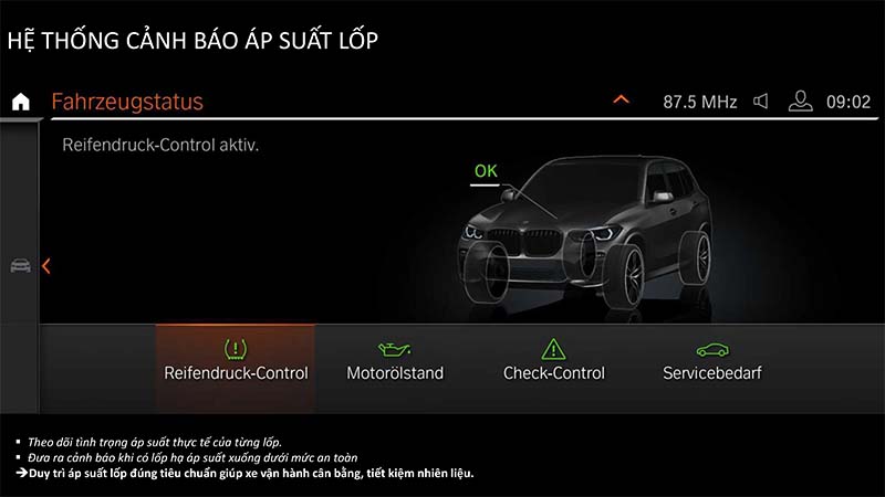 Cảnh báo áp suất lốp trên BMW X5